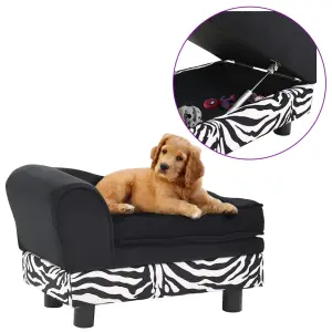 Sofa dla psa, czarna, 57x34x36 cm, pluszowa