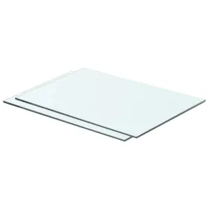 Półki, 2 szt., panel z przezroczystego szkła, 50 x 30 cm