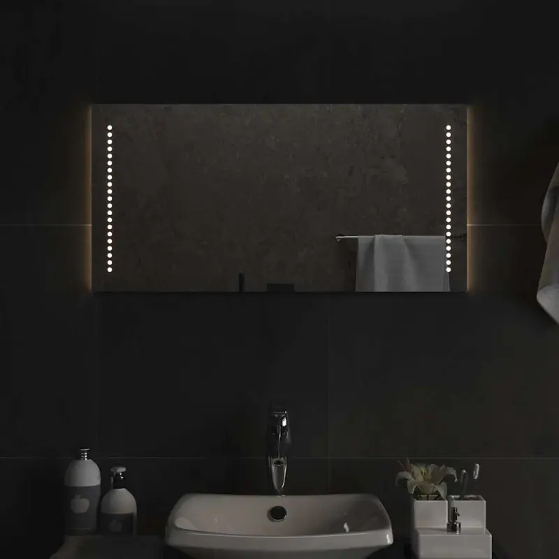 Lustro łazienkowe z LED, 80x40 cm