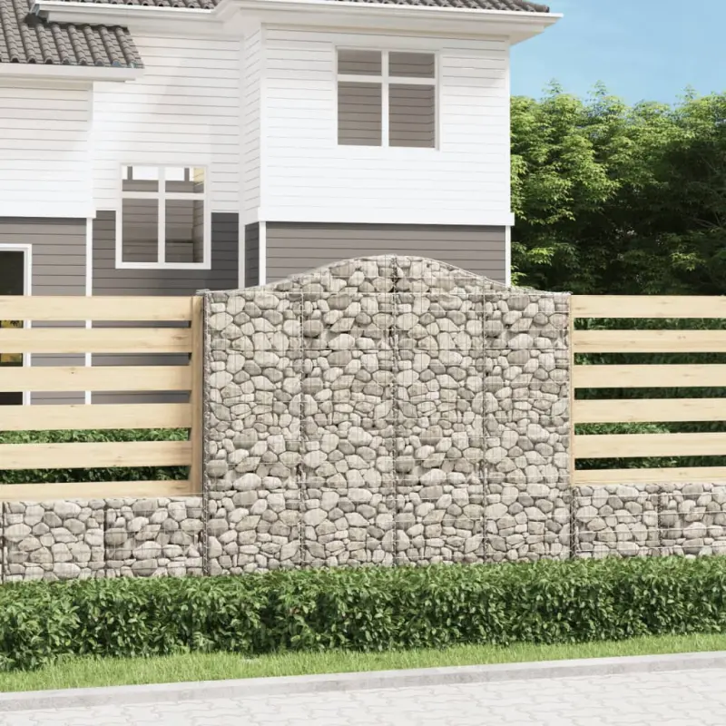 Kosze gabionowe, 11 szt, 200x30x180/200cm, galwanizowane żelazo