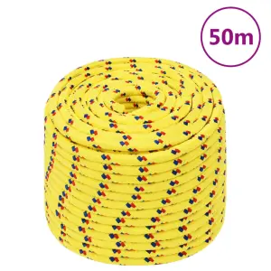 Linka żeglarska, żółta, 14 mm, 50 m, polipropylen