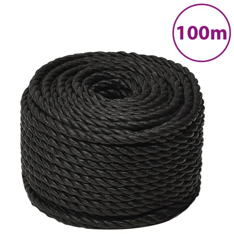 Linka robocza, czarna, 14 mm, 100 m, polipropylen