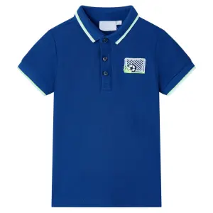 Koszulka dziecięca polo, ciemnoniebieska, 128