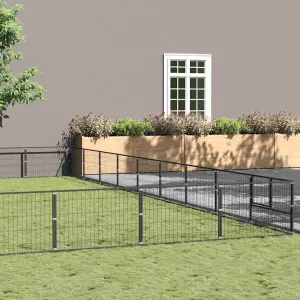 Kojec dla psa, czarny, 81 m², stalowy