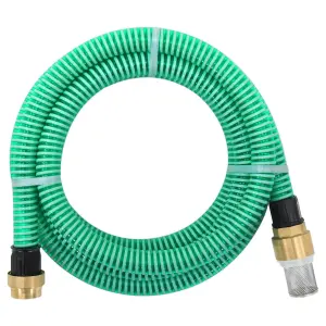 Wąż ssący z mosiężnymi złączami, zielony, 1,1 3 m, PVC