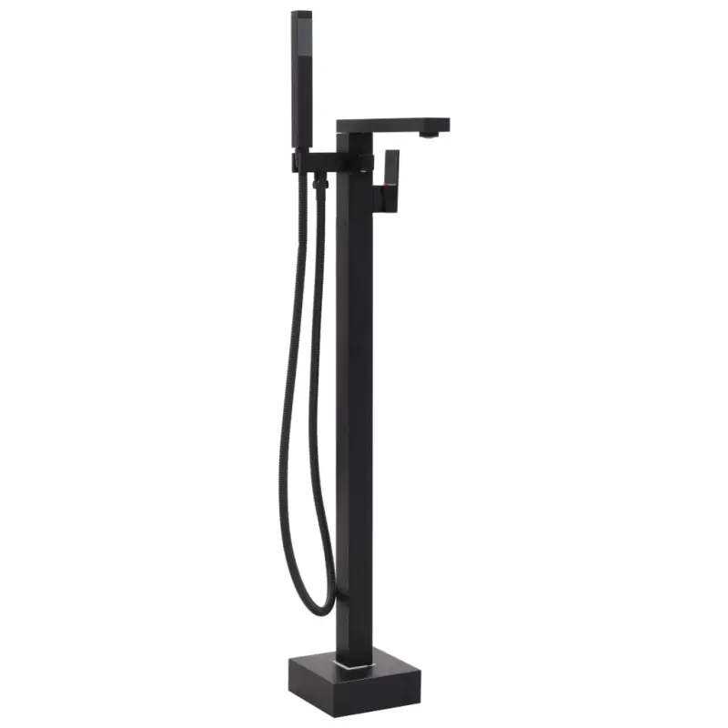 Bateria wolnostojąca do wanny, czarna, stal nierdzewna, 90 cm