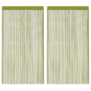 Zasłony sznurkowe, 2 sztuki, 140 x 250 cm, zielone