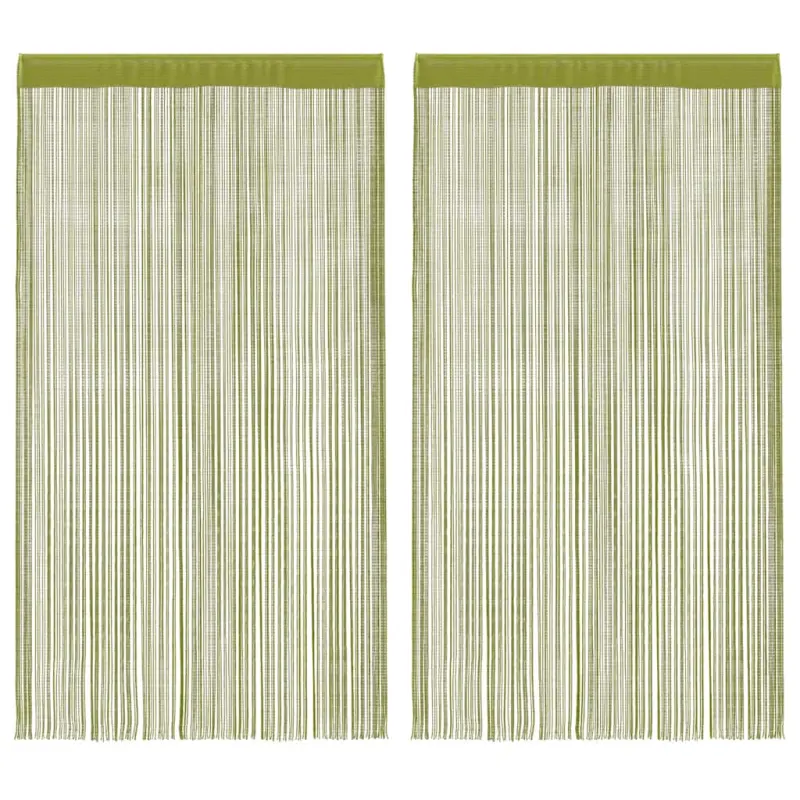 Zasłony sznurkowe, 2 sztuki, 140 x 250 cm, zielone