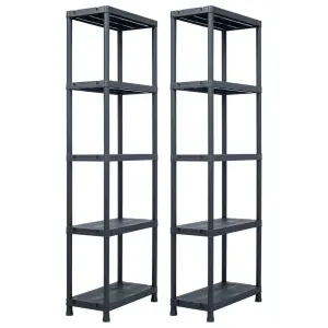 Regały magazynowe, 2 szt., czarne, 125 kg, 60x30x180 cm