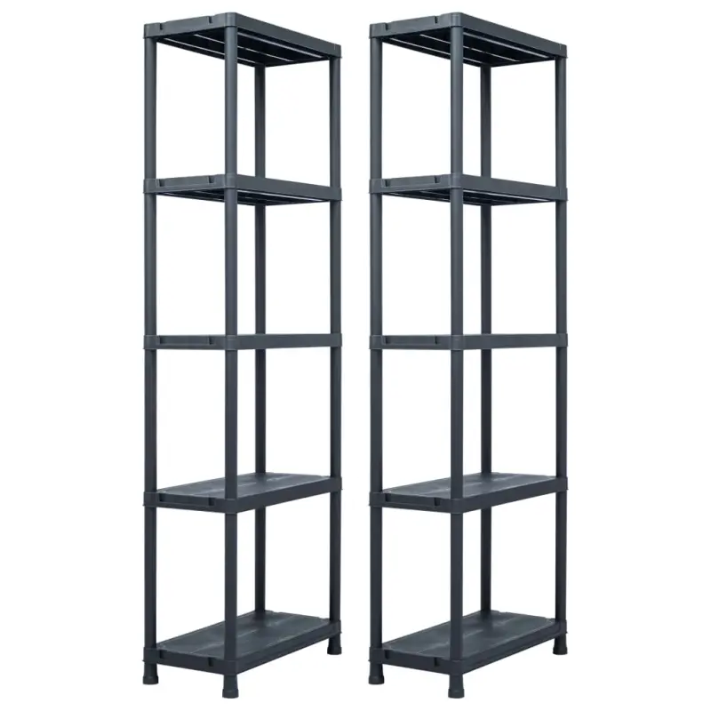 Regały magazynowe, 2 szt., czarne, 125 kg, 60x30x180 cm