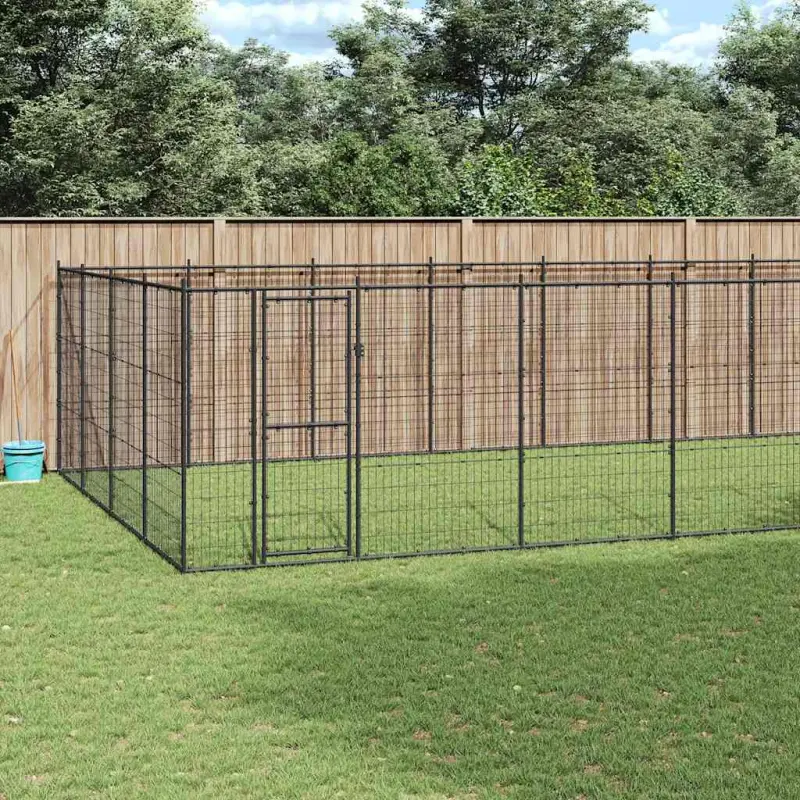 Kojec zewnętrzny dla psa, stalowy, 43,56 m²