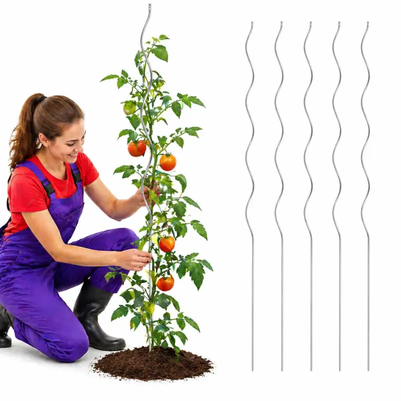 Spiralne podpórki do roślin, 5 szt., 110 cm, stal galwanizowana