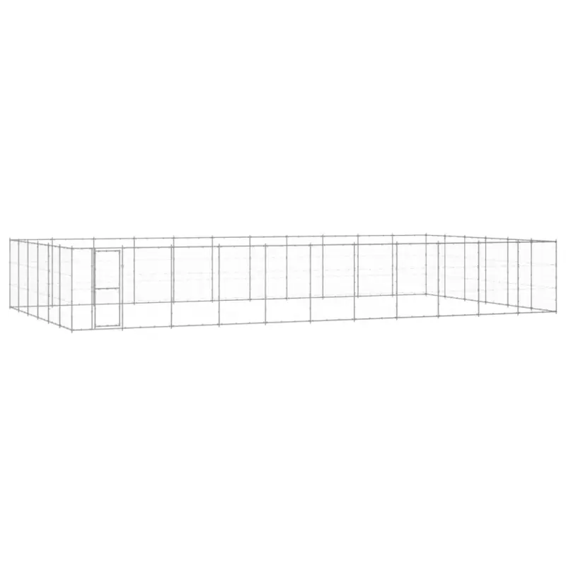 Kojec zewnętrzny dla psa, stal galwanizowana, 79,86 m²