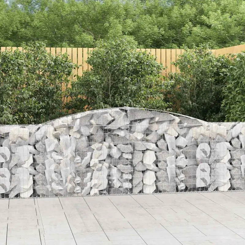Kosze gabionowe, 20 szt, 400x30x80/100 cm, galwanizowane żelazo