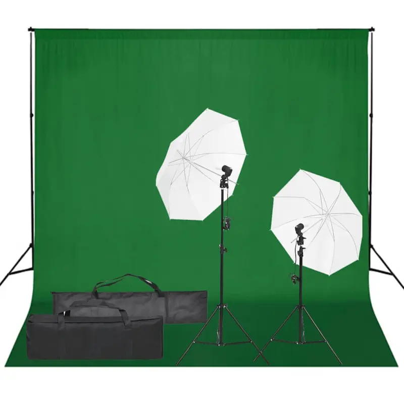 Fotograficzny zestaw studyjny z lampami i tłem