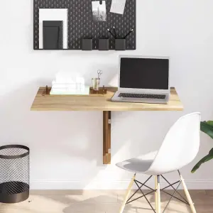 Składany stolik na ścianę, kolor dębowy, 100 x 60 cm