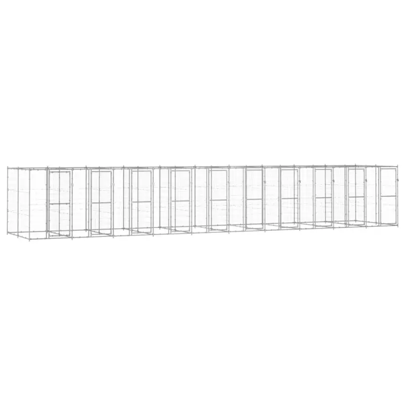 Kojec zewnętrzny dla psa, stal galwanizowana, 24,2 m²