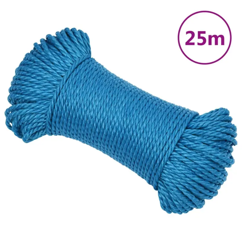 Linka robocza, niebieska, 8 mm, 25 m, polipropylen