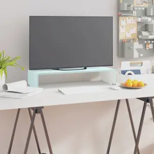 Podstawka pod monitor / TV, zielone szkło, 60x25x11 cm