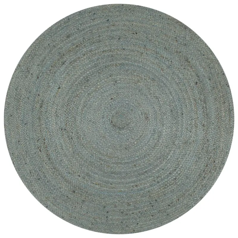 Ręcznie wykonany dywan z juty, okrągły, 150 cm, oliwkowozielony