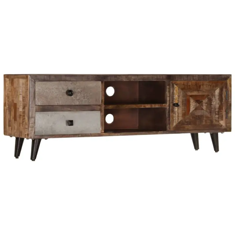 Szafka pod TV, 118x30x40 cm, lite drewno mango