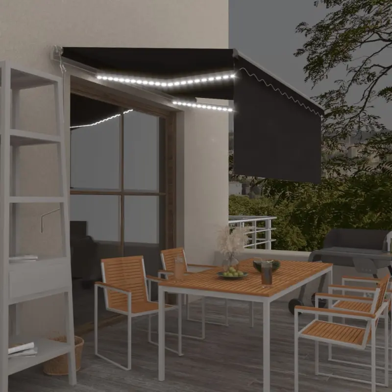 Automatyczna markiza z zasłoną, LED i czujnikiem, 3x2,5 m
