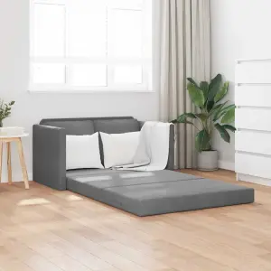 Sofa podłogowa 2-w-1, ciemnoszara, 122x204x55 cm, aksamit