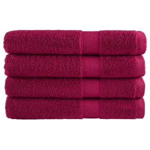 Ręczniki premium, SOLUND, 4 szt., bordowe, 100x200 cm, 600 g/m²