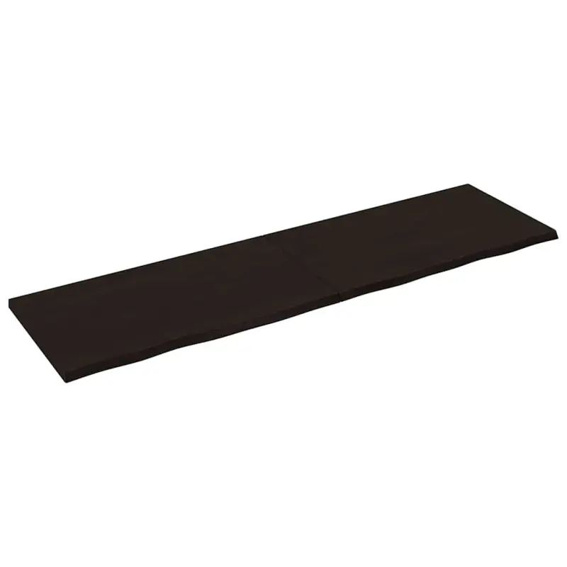 Blat stołu, ciemnobrązowy, 220x60x(2-4) cm, lite drewno dębowe