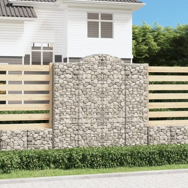 Kosze gabionowe, 13 szt, 200x50x200/220cm, galwanizowane żelazo