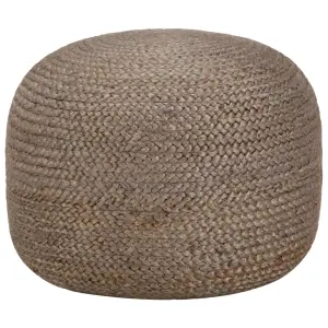 Ręcznie robiony puf, jasnoszary, 45 x 30 cm, juta
