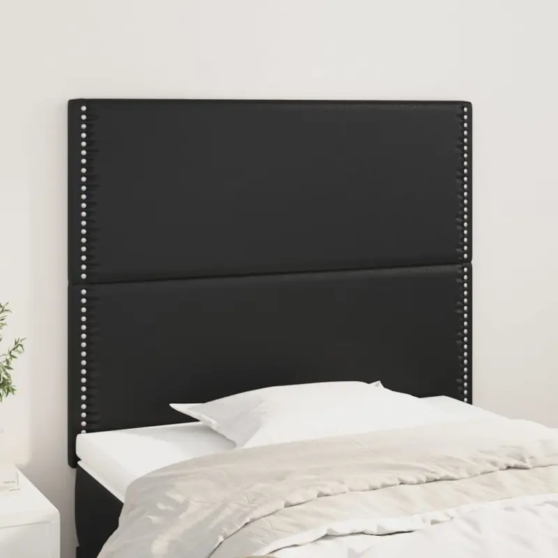 Zagłówek czarny 100x5x118/128 cm skóra ekologiczna