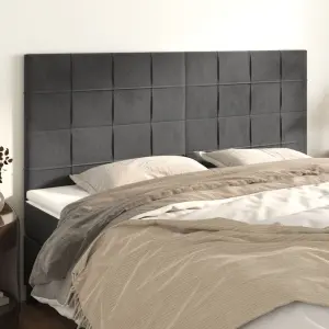 Zagłówek ciemnoszary 200x5x118/128 cm aksamit