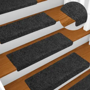 Maty na schody samoprzylepne 5 szt. 65x21x4 cm ciemnoszare, prostokątne krawędzie