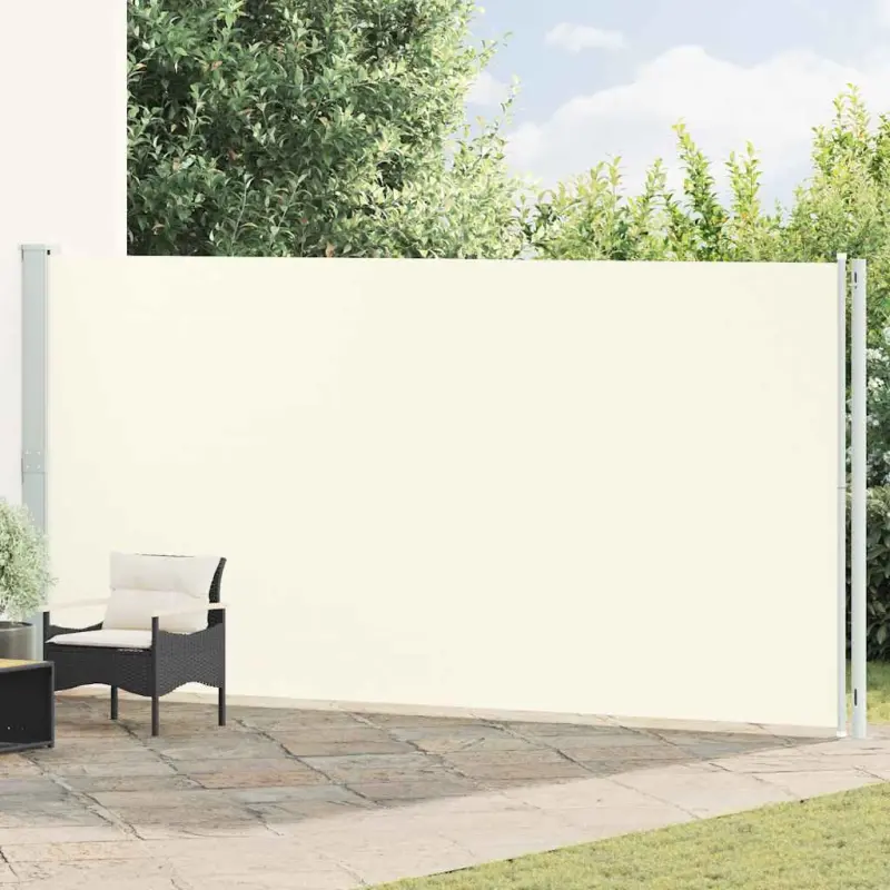 Zwijana markiza boczna na taras, 200x600 cm, kremowa