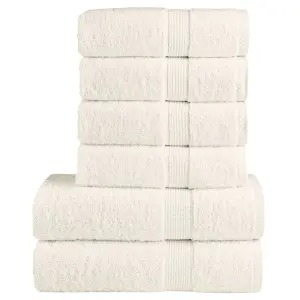 6-częściowy zestaw ręczników premium SOLUND, kremowy, 600 g/cm²