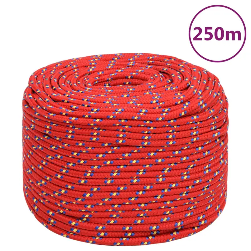 Linka żeglarska, czerwona, 8 mm, 250 m, polipropylen