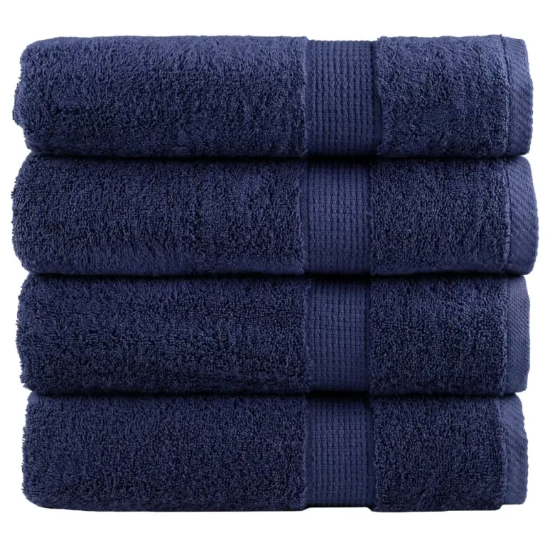 Ręczniki premium, SOLUND, 4 szt., granatowe, 100x150 cm, 600 g/m²