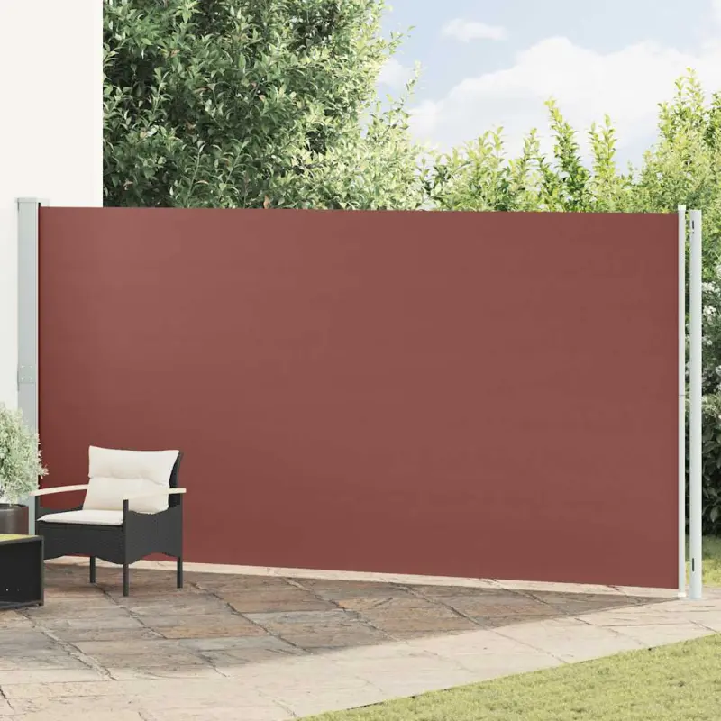 Zwijana markiza boczna na taras, 200x600 cm, brązowa