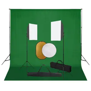Zestaw studyjny z lampami softbox, tłem i blendami