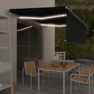 Automatyczna markiza z zasłoną, LED i czujnikiem wiatru, 4x3 m