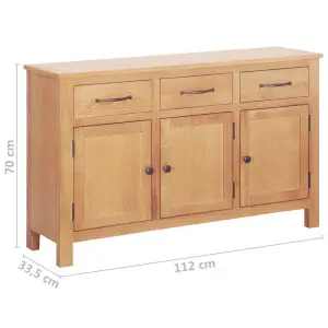 Bufet Brązowy 112 x 33.5 x 70 cm Solidne drewno dębowe