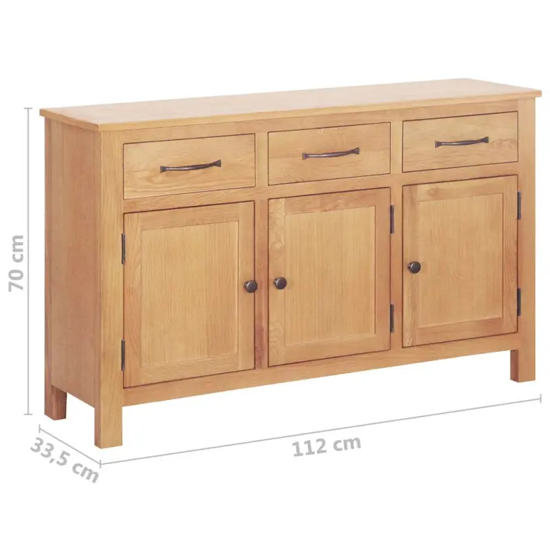 Bufet Brązowy 112 x 33.5 x 70 cm Solidne drewno dębowe