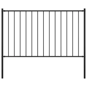 Panel ogrodzeniowy Woerden ze słupkami stalowymi 1,7x1 m czarny