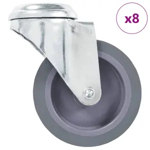 8 kółek skrętnych z otworem na śrubę, 75 mm