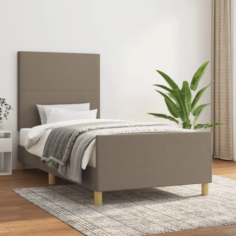Rama łóżka bez materaca Taupe 90x200 cm Tkanina