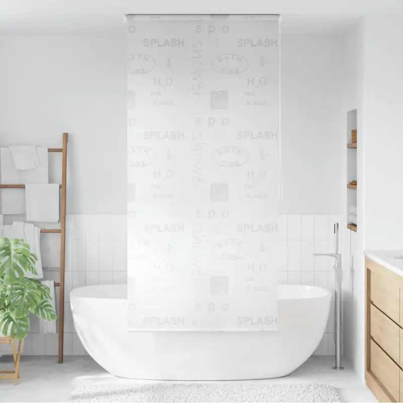 Roleta prysznicowa 80 x 240 cm, z napisami