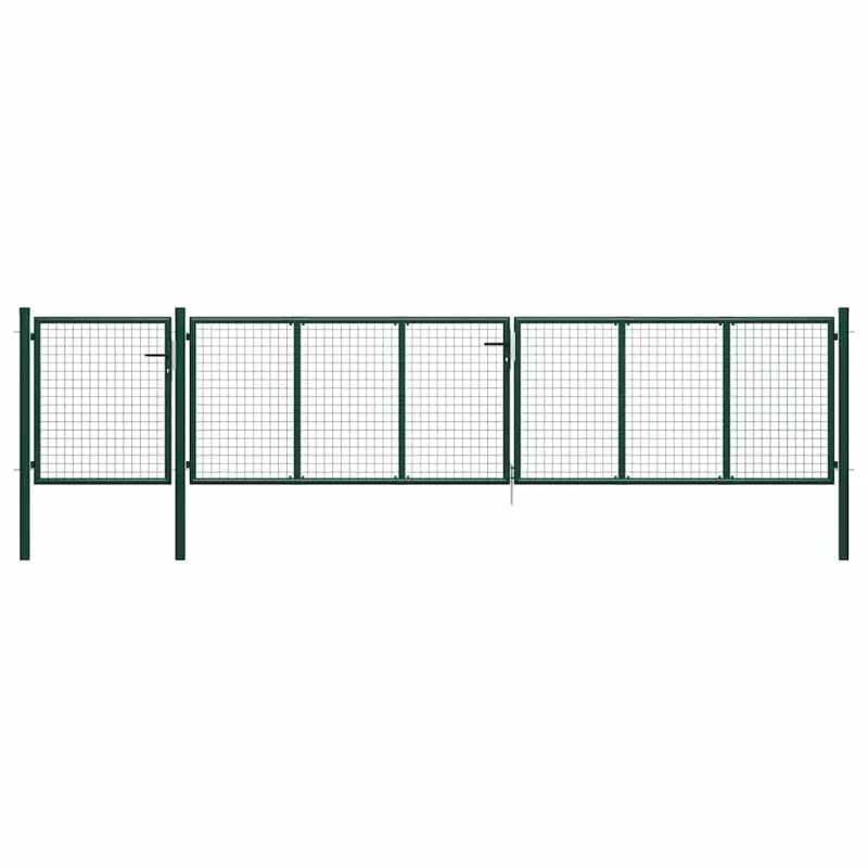 Brama ogrodowa stalowa 500x100 cm zielona