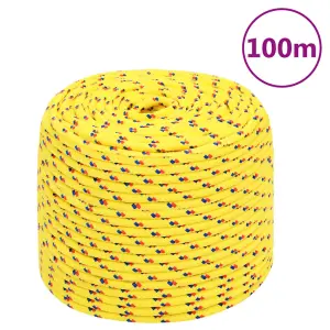 Linka żeglarska, żółta, 6 mm, 100 m, polipropylen