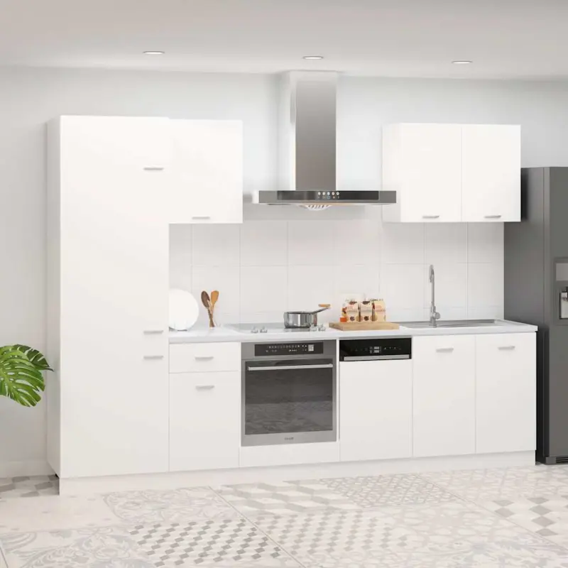 7-cz. zestaw szafek kuchennych, Lyon, biały, płyta wiórowa